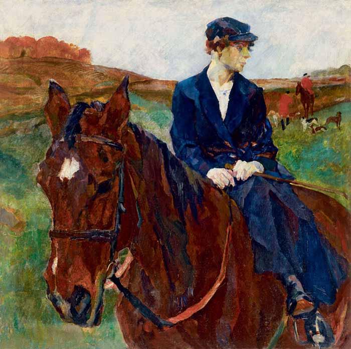 Koller, Rudolf Horsewoman Sweden oil painting art
